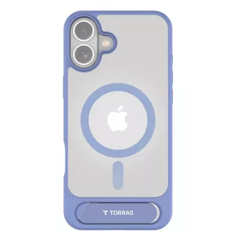 Apsauginis dėklas telefonui Torras Pstand Series iPhone 16 — Mėlyna, plonas su integruotu stoveliu