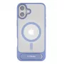 Apsauginis dėklas telefonui Torras Pstand Series iPhone 16 — Mėlyna, plonas su integruotu stoveliu