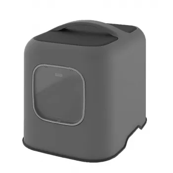 Rotho BIALA kaušinis katilų tualetas su gaubtu, antracito spalvos plastikas, 395×510×443 mm su samtuku