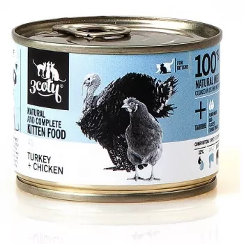 3COTY 41. Kalakutiena ir vištiena kačiukams - šlapias kačių maistas - 180g