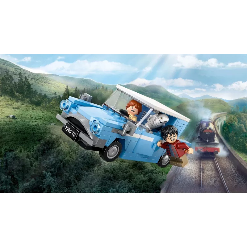LEGO Harry Potter Skraidantis Ford Anglia automobilis – Statomas modelis su Roniu Visiniu ir Hedviga