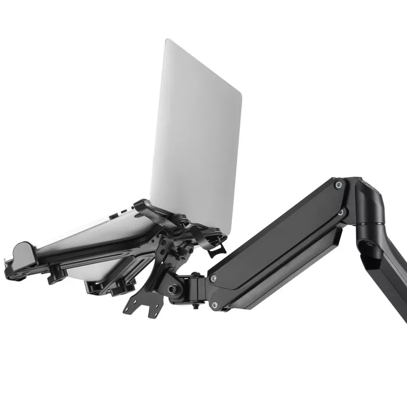 Nešiojamojo kompiuterio stovas MACLEAN MC-836 – reguliuojamas aukštis, ergonomiškas dizainas, juodas, horizontaliam naudojimui (58,5×236×320 mm)