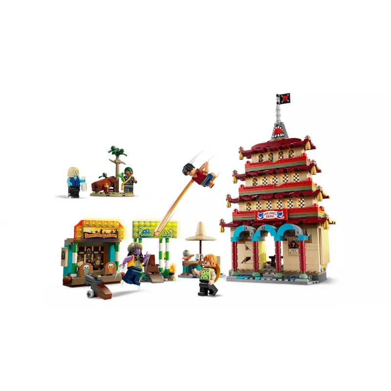 LEGO rinkinys Vieno gabalo Arlong Park 75638 – 926 dalių, 5 minifigūrėlės, rekomenduojamas amžius 9+