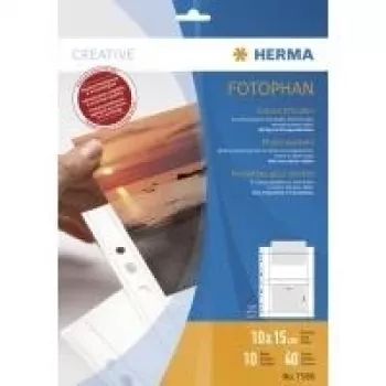 HERMA Fotophan foto kišenės 10x15 cm gulsčios baltos 10 vnt
