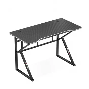 Žaidimų stalas huzaro Hero 1.6 juodas – MDF/anglies stalviršis 1200×600×750 mm, metalinis rėmas