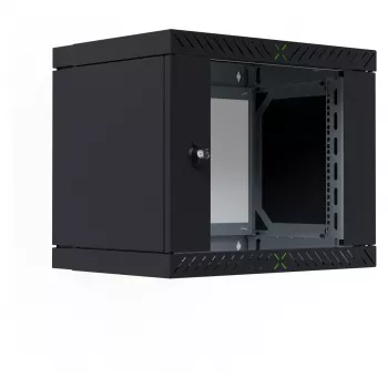 EFB Elektronik 19 Wandgehäuse X-Rack mit Glastür 400-600mm schwarz - Wandgehäuse (WGX-0906TS.G1)