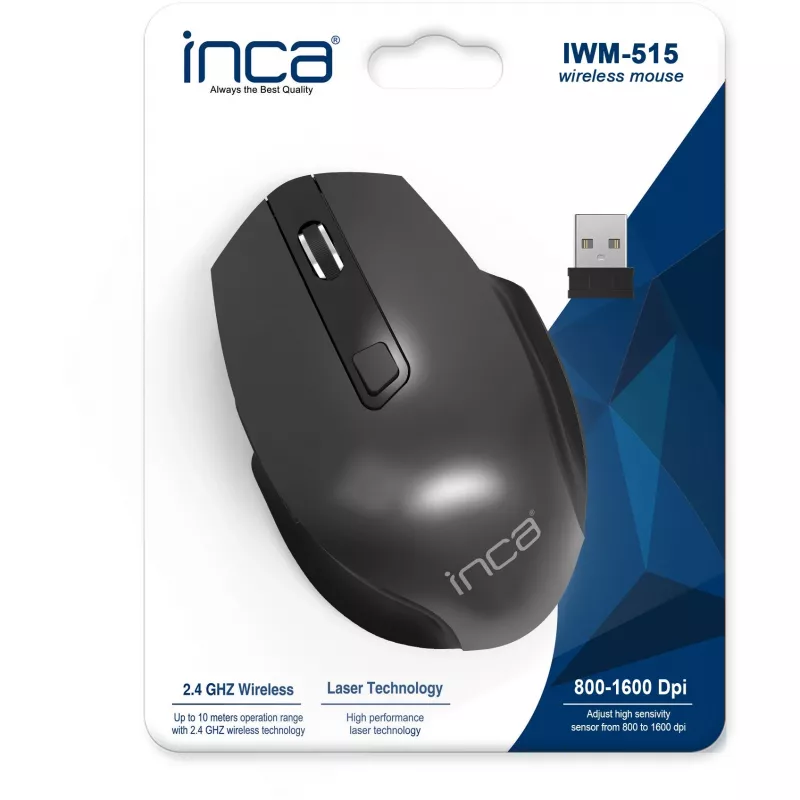 Cian Technology GmbH INCA Mouse IWM-515 belaidė lazerinė pelė 800/1600 DPI, juoda