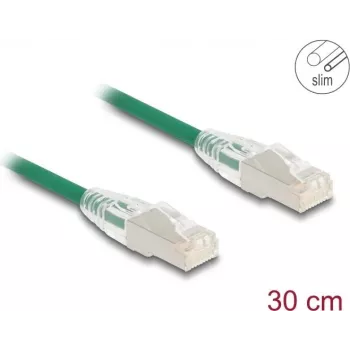 DeLOCK RJ45 Cat.6A kištukas-kištukas 0,3 m žalias tinklo kabelis