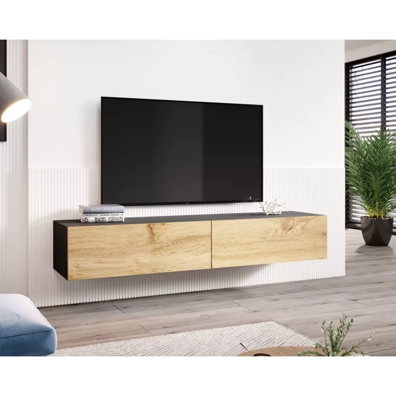 Cama TV Stand VIGO '180' 30/180/40 Juoda/wotan oak