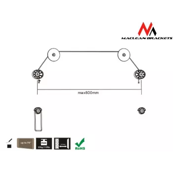 Maclean Mc-557 – itin plonas VESA laikiklis televizoriui/monitoriui, 32-55 col., 50 kg
