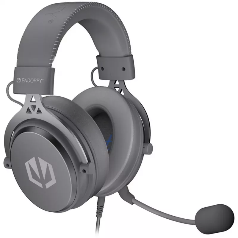 Ausinės ENDORFY VIRO Plus USB Alt Gray, žaidimų, tamsiai pilkos, USB-A, 3,5 mm lizdas, 7.1 virtualus garsas