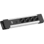Bachmann CONNECTUS 3x CEE7 kištukinis lizdas, 10 A, 2,0 m laidas, C14 kištukas, pilkas