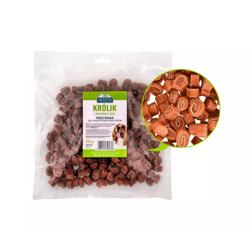 Petitto Sushi triušienos su žuvimi skanėstas šunims, 500 g