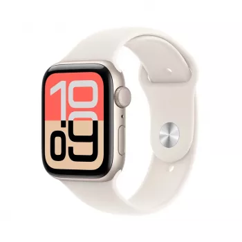 Apple Watch SE 3 kartos GPS 44 mm Starlight aliuminio korpusas su Starlight sportine juostele - S/M