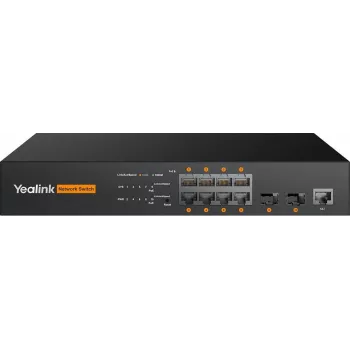 Valdomas L2+ PoE jungiklis Yealink RCH80 8x RJ-45 prievadai 20 Gbit/s montuojamas į stelažą juodas