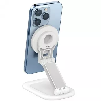 Magnetinis stovas SODI BM-310 baltas MagSafe – magnetinis telefono stovas, suderinamas su MagSafe įkrovikliais