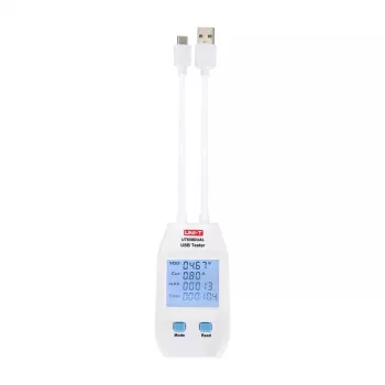 USB-A / USB-C testeris UNI-T UT658DUAL – QC 3.0 ir 4.0 palaikymas, matuoja 0–99999 mAh