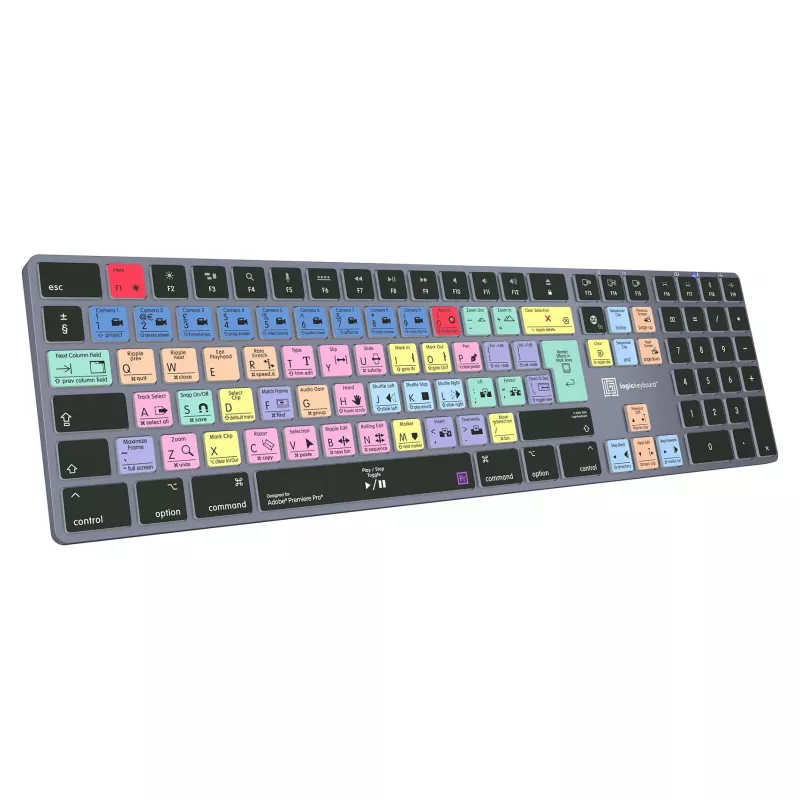 LogicKeyboard Titan DE Mac klaviatūra, skirta Adobe Premiere Pro CC – vokiškas išdėstymas