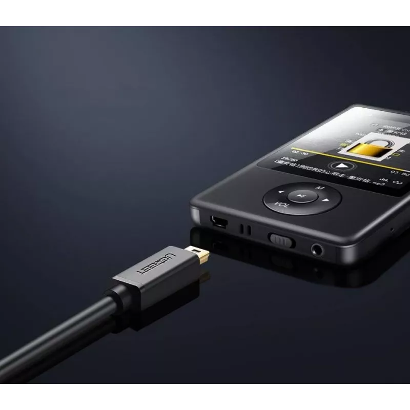 USB laidas UGREEN US132 Mini-USB 1 m – juodas, 480 Mbit/s, greitas įkrovimas