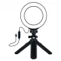 LED žiedo šviesa 12 cm su trikoju stovu iki 14,5 cm, USB