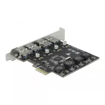 Delock PCI Express x1 kortelė su 4 išoriniais USB Type-A SuperSpeed lizdais