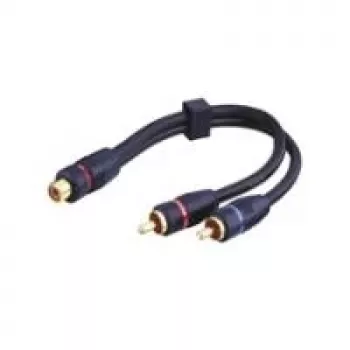 Wentronic Goobay RCA adapterio laidas, juodas, 0,2 m – RCA lizdas > 2x RCA kištukas (kairė/dešinė garsas) (50375)