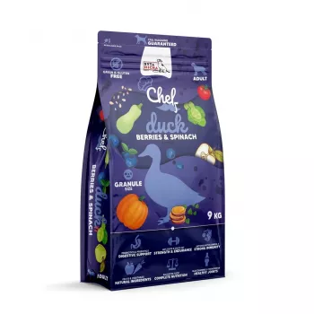 SYTA MICHA Chef Duck, berries and spinach – sausas šunų ėdalas su antiena, uogomis ir špinatais – 9 kg
