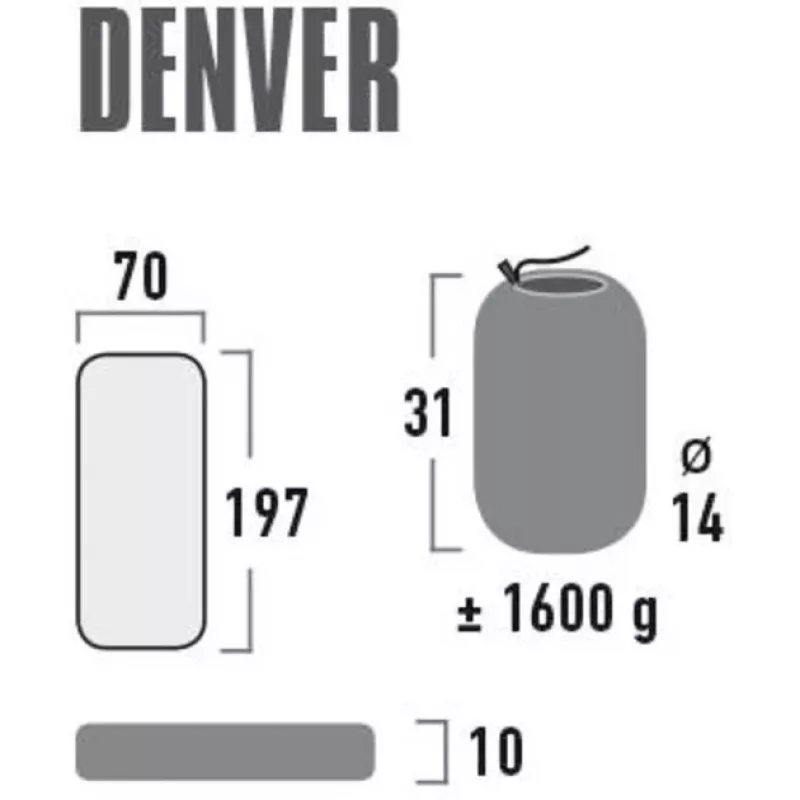 Pripučiamas čiužinys stovyklavimui Denver 41027 (citronella)