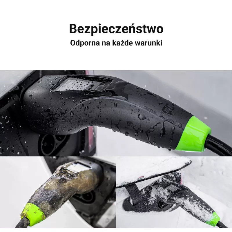 Green Cell Habu EVGC01 Mobilus elektromobilio įkroviklis 11 kW 7 m Type 2 CEE Wallbox Juodas