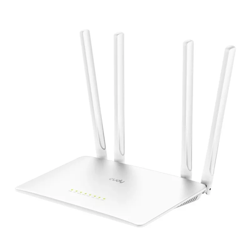 Stalininis maršrutizatorius Cudy WR1200 dviejų juostų Wi‑Fi 5 (802.11ac) 867 Mbit/s, 4x RJ‑45 LAN, baltas