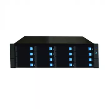 Duomenų serveris 16x HDD 3.5 col., 3U, 19 colių stelažas, G3900, 8 GB RAM, 128 GB M.2