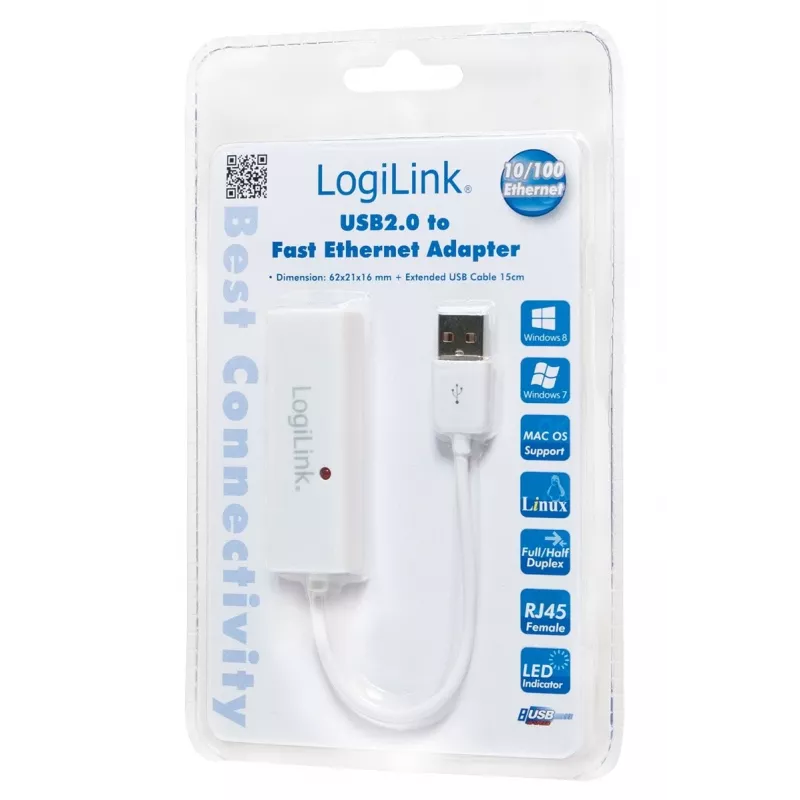 LogiLink UA0144A USB 2.0 į RJ45 adapteris