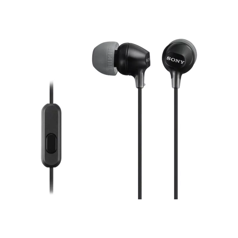Sony MDR-EX15AP laidinės ausinės, 8–22000 Hz, skambučiams/muzikai, 3 g, juodos