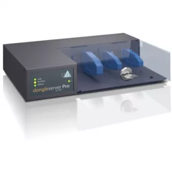 SEH dongleserver Pro® juodai mėlynas – saugus USB raktų serveris su 4x USB 3.0 ir 4x USB 2.0 prievadais
