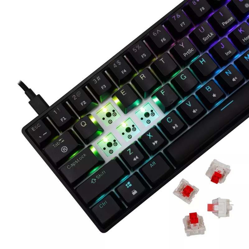 Mechaninė žaidimų klaviatūra White Shark Shinobi-2 su Red jungikliais, juoda, US išdėstymas