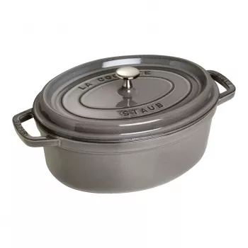 Ketaus ovali kokoto Staub 29 cm, grafito pilka