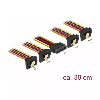 Vidinis maitinimo kabelis DeLOCK 60167 0,3 m SATA 15 kontaktų į 4 x SATA 15 kontaktų