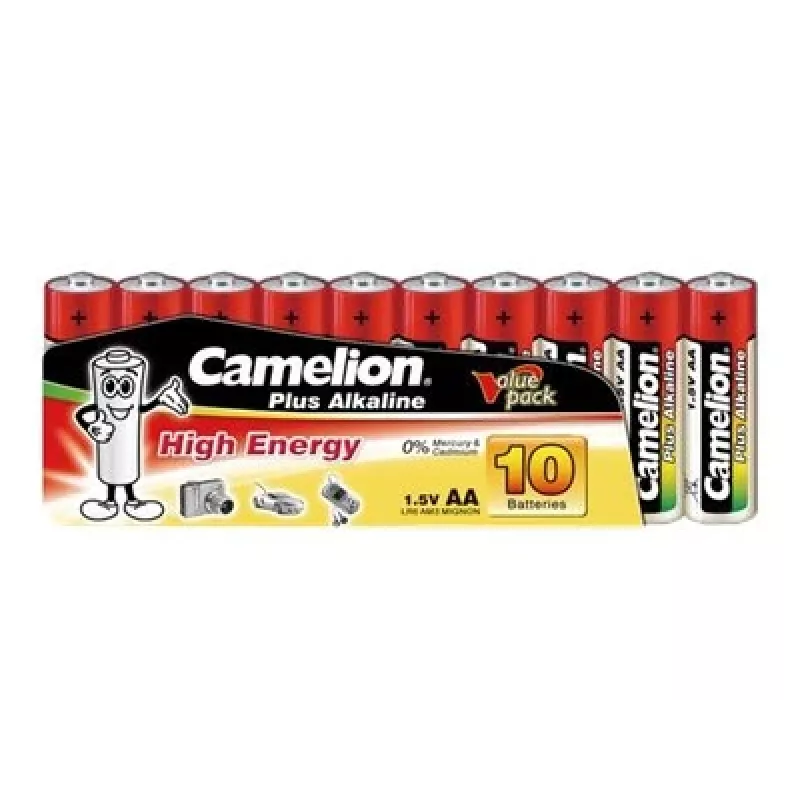 Vienkartinė baterija CAMELION LR6-SP10 AA šarminė 1,5 V, 10 vnt., 49,8 mm x 1,41 cm, 24 g