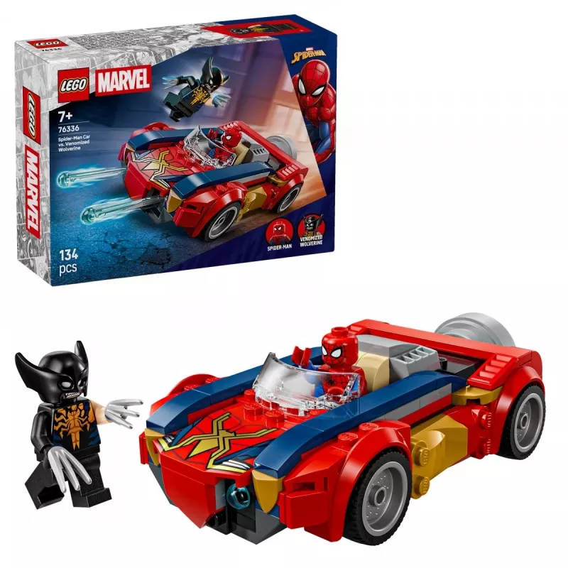LEGO MARVEL 76336 Spider-Man automobilis prieš Venomizuotą Wolverine