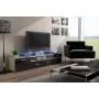 Cama TV stovas EVORA 200 baltas/juodas blizgus