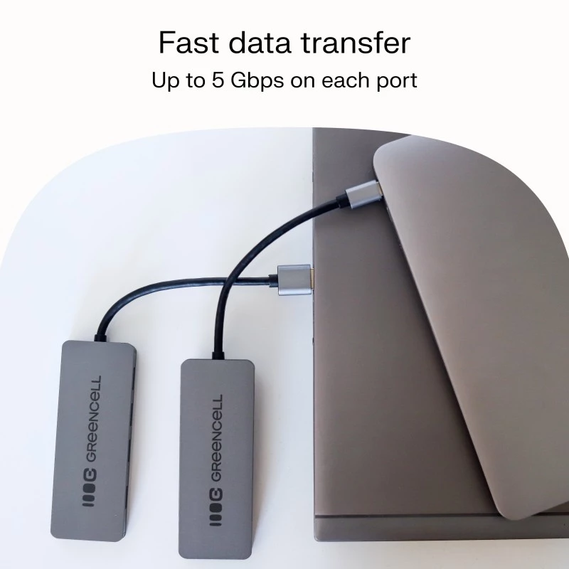 USB išplėtimo stotelė Green Cell HUB-GC-A4A — 4 prievadų USB-A 3.0 šakotuvas