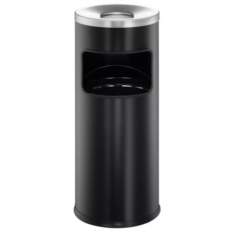 Šiukšliadėžė Durable 3332 Round Metal Black, 17 l su pelenine ir gesintuvu