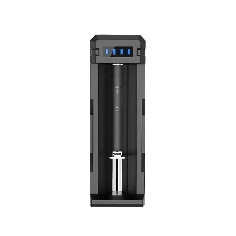 XTAR SC1 vieno lizdo USB-C įkroviklis Li-ion 18650 baterijoms, juodas