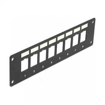 Patch panel DELOCK 86597 — metalinis, juodas, 50 mm x 1,6 mm x 185 mm