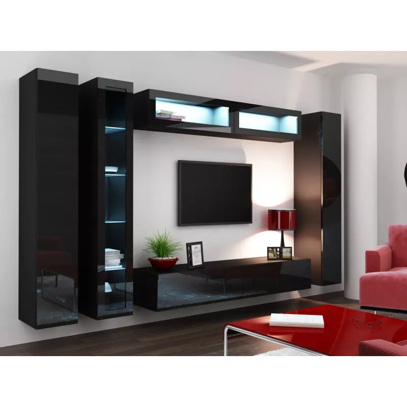 Cama uždara Spintelė VIGO '180' 180/40/30 juodas/juodas blizgus