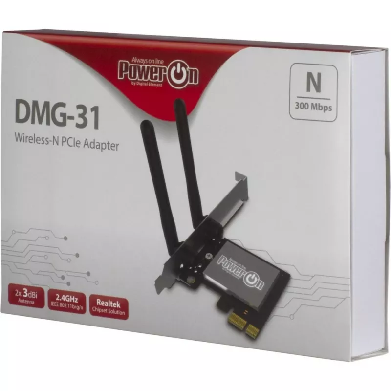 Inter-Tech DMG-31 belaidė PCI Express Wi-Fi 4 (802.11n) kortelė, 300 Mbit/s (88888147)