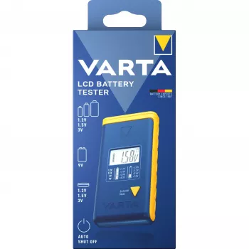 Baterijų testeris Varta 00893 101 111 LCD skaitmeninis nešiojamas AA, AAA, 9V, monetinėms baterijoms