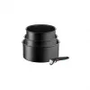TEFAL Ingenio Ultimate puodų rinkinys, 4 vnt. | L7649453 | 16/18/20 cm | Aliuminis | Juoda