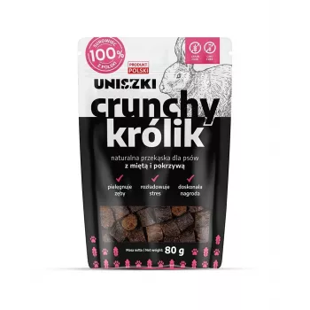 Šunų skanėstai UNISZKI Crunchy Rabbit su mėtomis ir dilgėlėmis 80 g