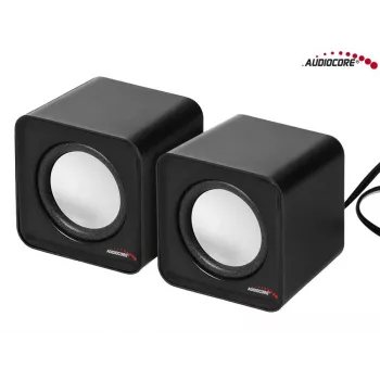 Garsiakalbis 2 krypčių PC Audiocore AC870 B — 3 W RMS, laidinis USB maitinimas, 3.5 mm įvestis, 2.0 kanalai